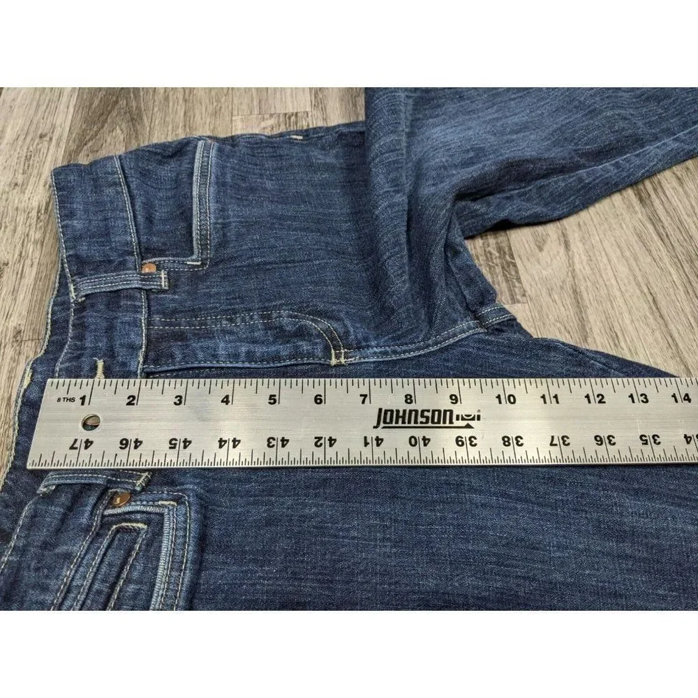Lee Size 6 Medium Just Below Waist Embroidered Denim‎ Blue Jeans Capris